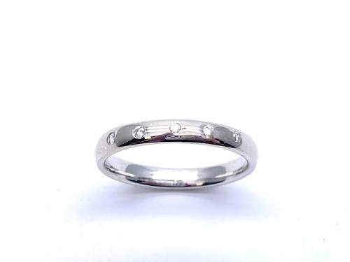 9ct White Gold Diamond Wedding Ring 3mm