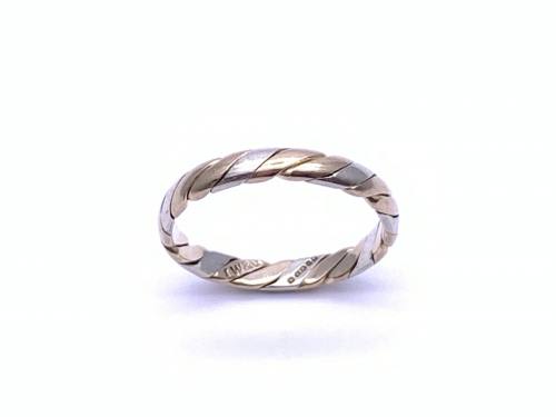 9ct 2 Colour Gold Band Ring