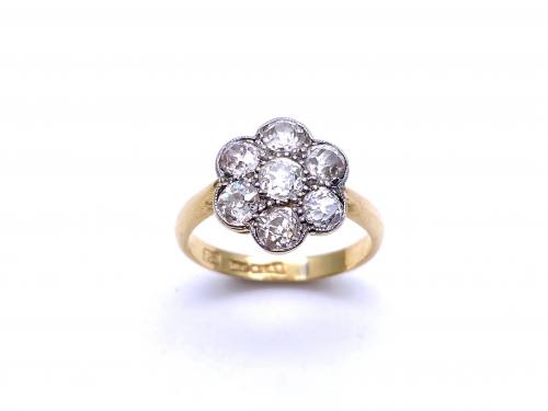 An Old Diamond Flower Cluster Ring