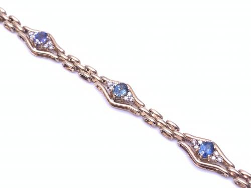 9ct Sapphire & Diamond Bracelet