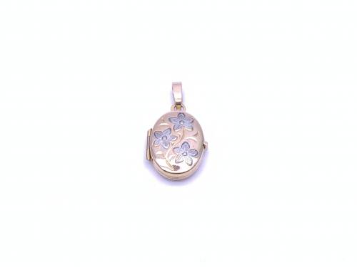 9ct Yellow Gold Floral Oval Locket