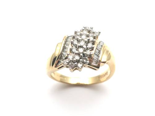 14ct Yellow Gold Diamond Cluster Ring