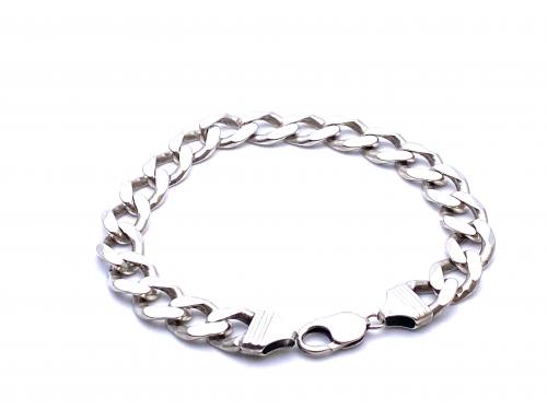 925 Flat Curb Bracelet 10 1/2 Inch