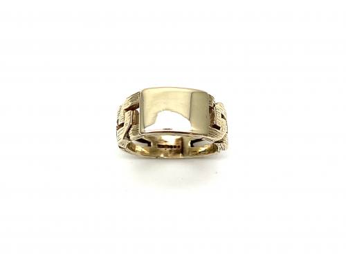 9ct Yellow Gold Curb Signet Ring