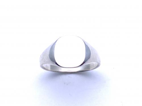 Silver Cushion Cut Signet Ring