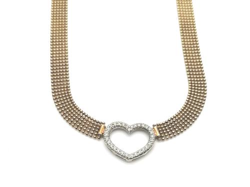 9ct Diamond Heart Necklet