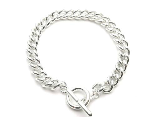 Silver Albert Style T-Bar Bracelet 7 1/2 Inches