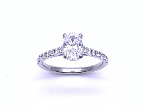 Platinum Oval Cut Diamond Solitaire Ring