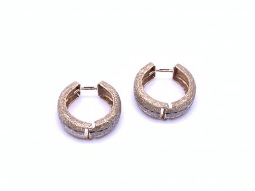 9ct 2 Colour Gold Huggie Earrings