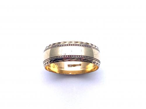 9ct Yellow Gold Edged Wedding Ring