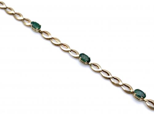 9ct Yellow Gold Emerald Bracelet