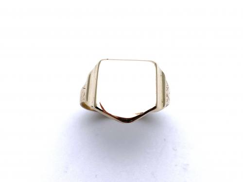 15ct Rose Gold Shield Signet Ring 1922