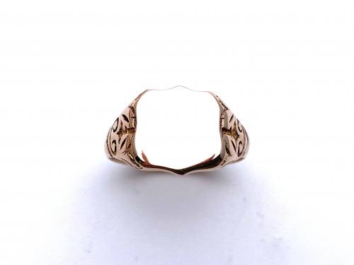 9ct Rose Gold Shield Signet Ring 1919