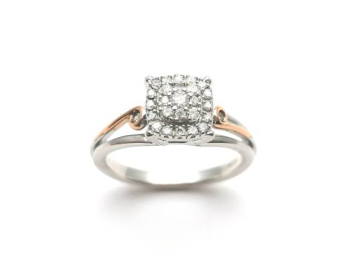 9ct White Gold Diamond Cluster Ring