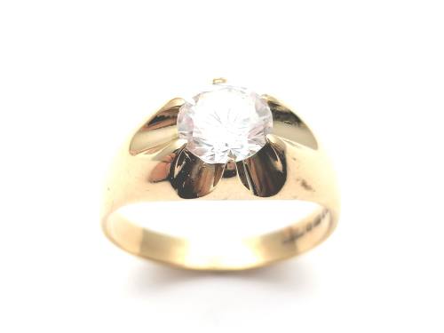 9ct Yellow Gold CZ Soitaire Ring