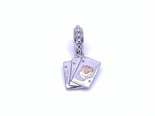 Silver & Rose Gold Clogau Cards Charm