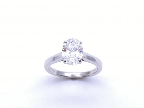 Platinum Laboratory Grown Oval Diamond Ring 1.50ct