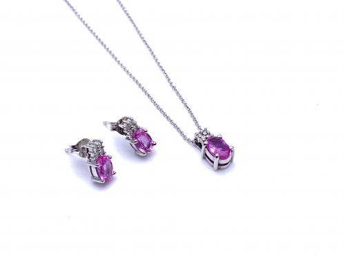 Pink Sapphire & Diamond Set