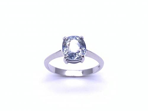 9ct White Gold Bi-Colour Sapphire Solitaire Ring