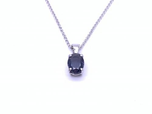 9ct White Gold Lavender Spinel Pendant & Chain