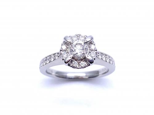 Platinum Diamond Cluster Ring 0.55ct