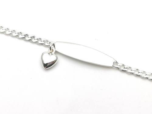 Silver Baby Heart Charm ID Bracelet