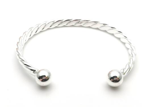 Silver Twisted Torque Bangle