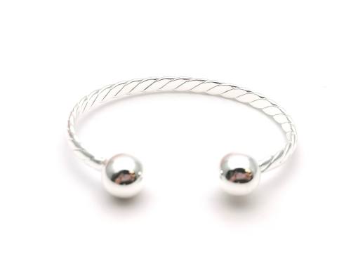 Silver Baby Twisted Torque Bangle