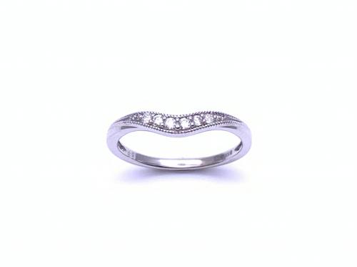 9ct Diamond Millegrain Wishbone Ring