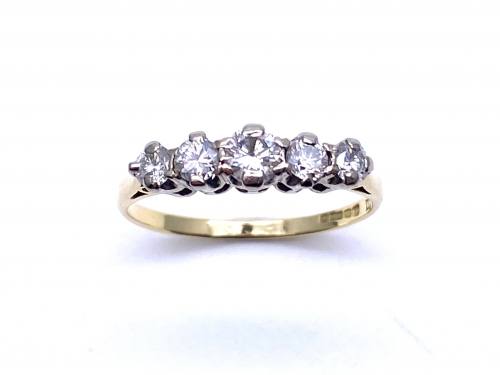 18ct Diamond 5 Stone Ring Est 0.60ct