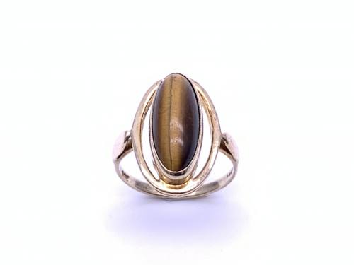Tigers Eye Solitaire Dress Ring