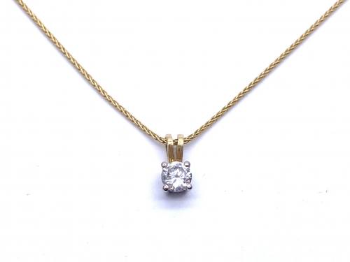 18ct Diamond Pendant & Chain Est 0.38ct