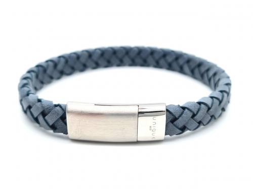 Blue Matte & Polished Steel Bracelet 19cm