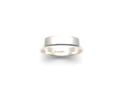 Silver Soft Court Wedding Ring 4mm