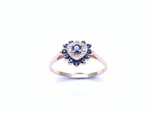 s 18ct Sapphire & Diamond Heart Ring