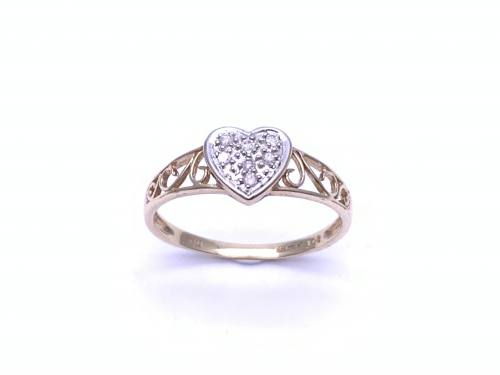 9ct Diamond Heart Cluster Ring
