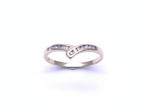 9ct Diamond Wishbone Ring