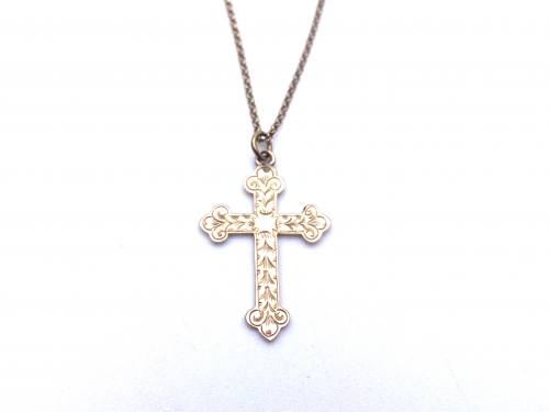 9ct Rose Gold Cross Pendant & Chain