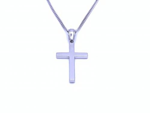 18ct White Gold Cross Pendant & Chain