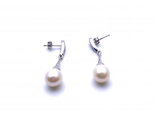 9ct Cultured Pearl & CZ Earrings