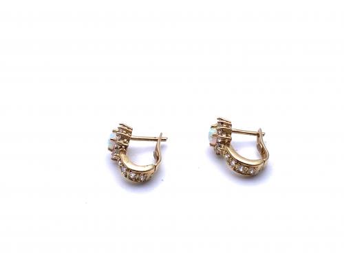 Created Opal & CZ Cluster Earrings