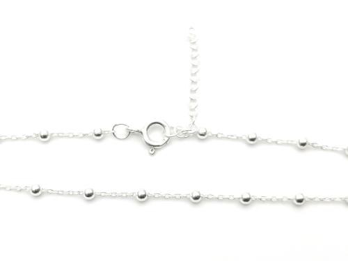 Silver Ball And Belcher Anklet 10 Inch