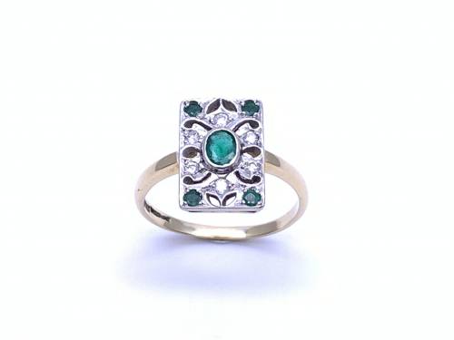 18ct Emerald & Diamond Dress Ring