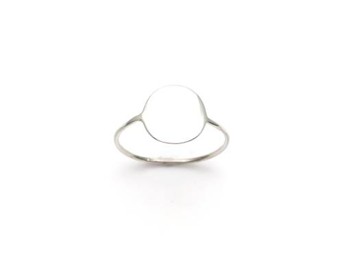 Silver Plain Oval Disc Ring