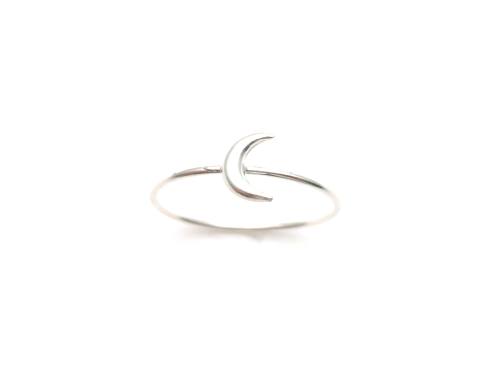 Silver Crescent Moon Ring