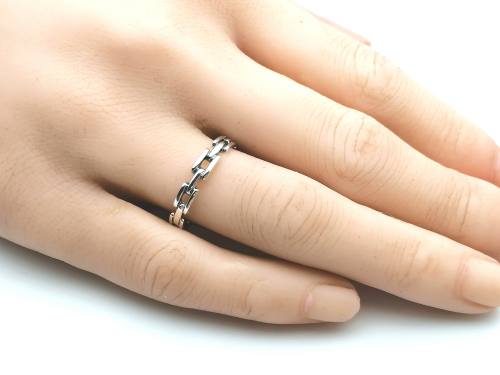 Silver Link Design Band Ring