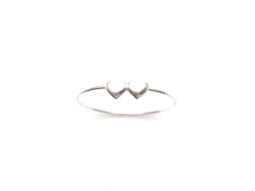 Silver Double Hearts Ring