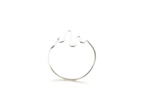 Silver Plain Heartbeat Design Ring