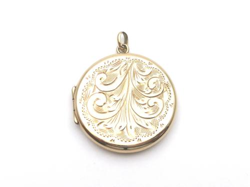 9ct Yellow Gold Round Patterned Locket