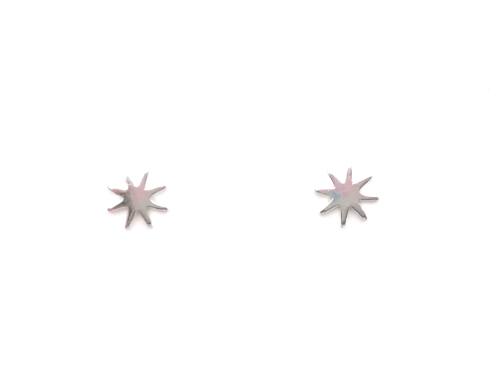 Silver Starburst Design Stud Earrings